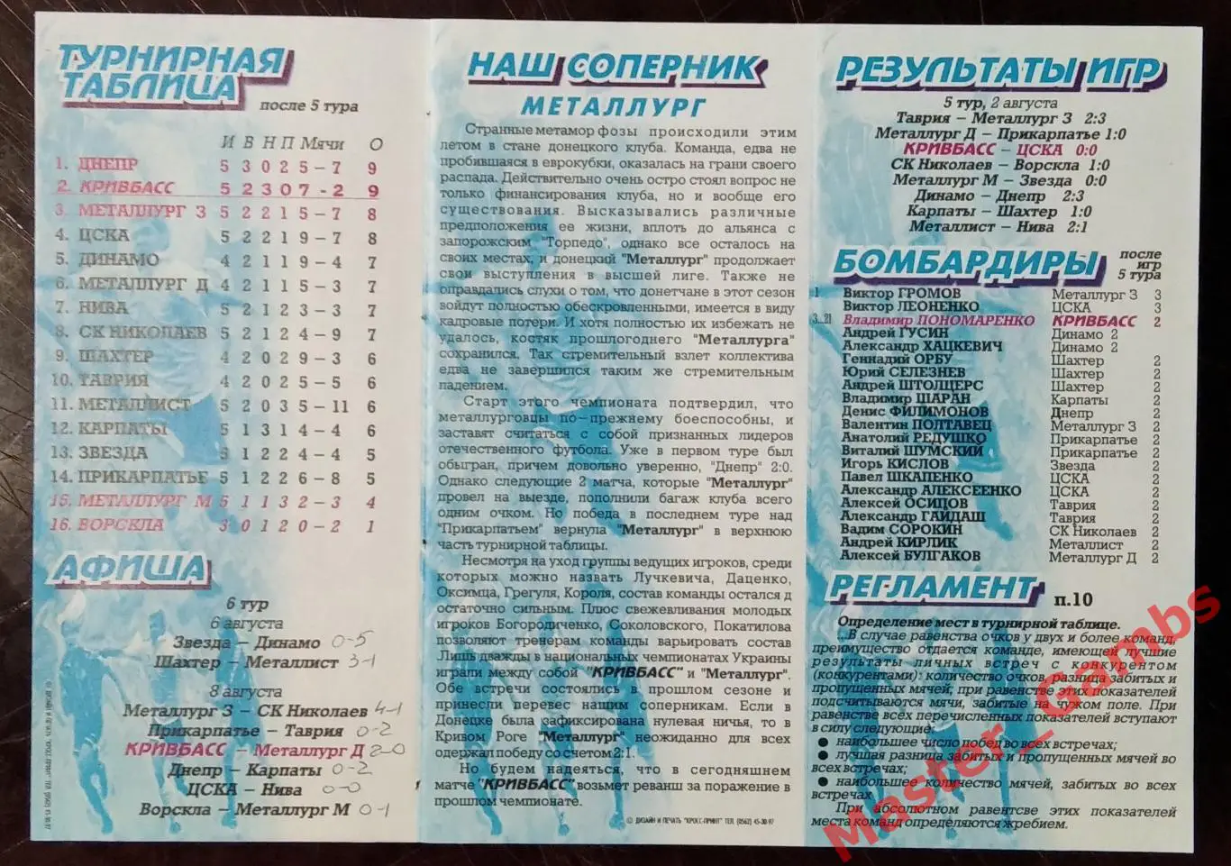 Кривбасс Кривой Рог - Металлург Донецк 1998/1999 1