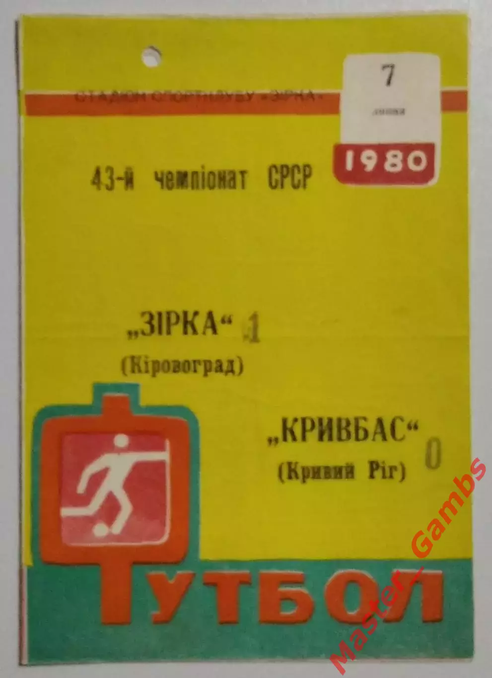 Звезда Кировоград - Кривбасс Кривой Рог 1980