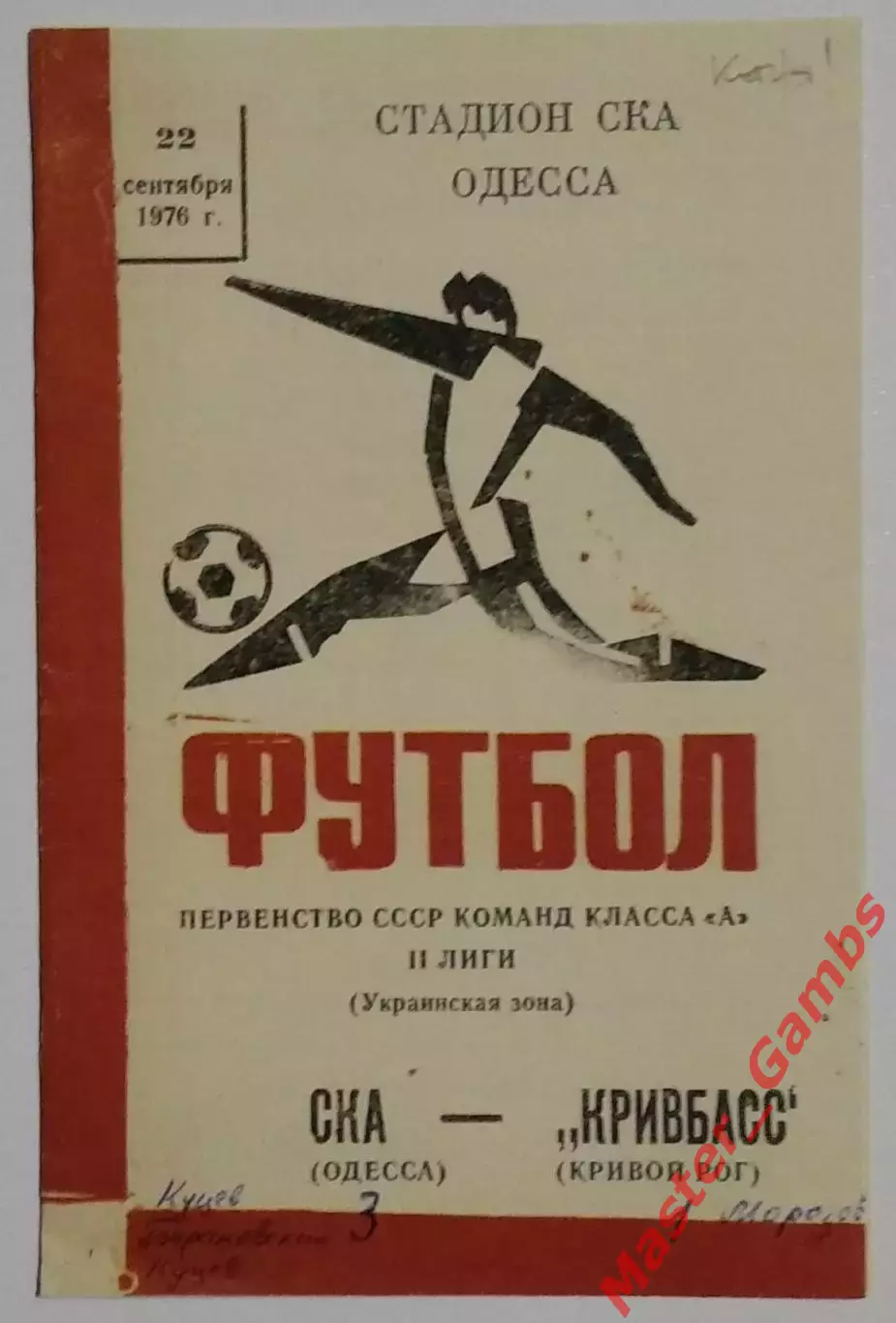 СКА Одесса - Кривбасс Кривой Рог 1976 КОПИЯ!!!