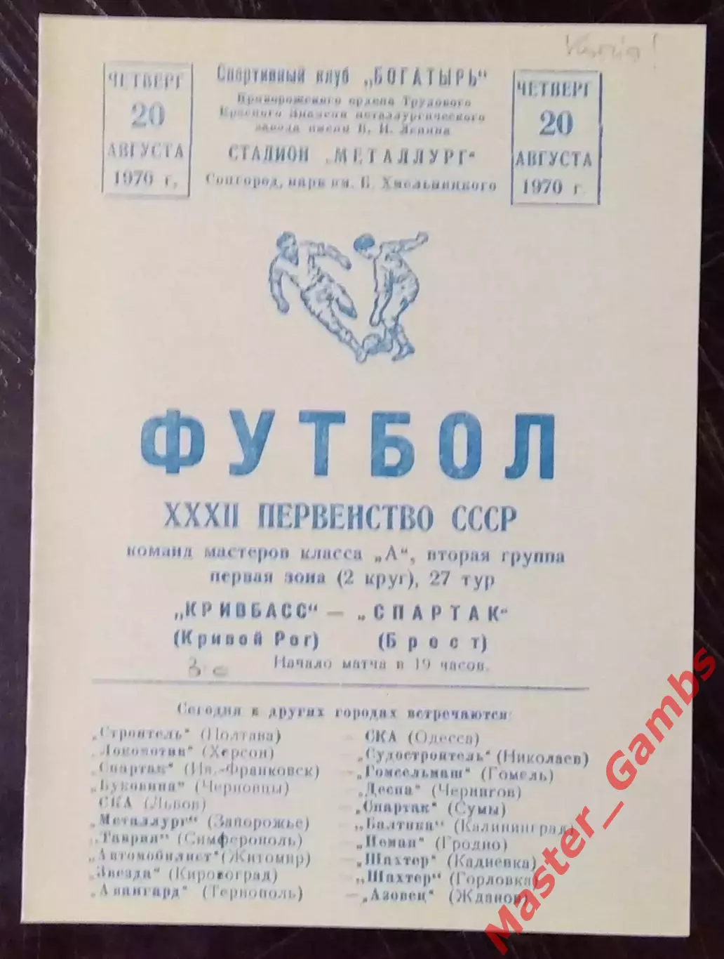 Кривбасс Кривой Рог - спартак брест 1970 КОПИЯ!!!