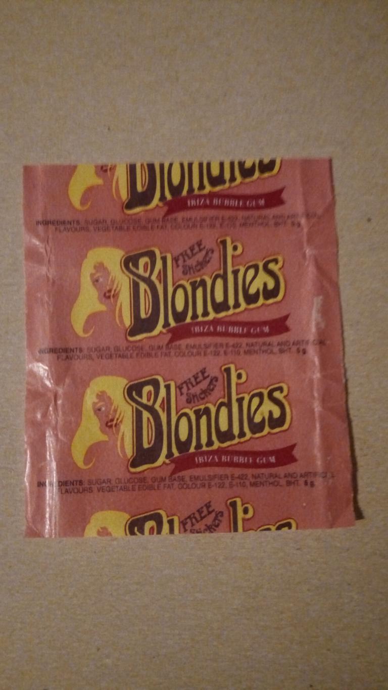 Обeртка от жевательной резинки 90-х годов Blondies, новая
