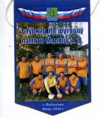 2016. Вымпел. Турнир по футболу памяти А.В.Малыш. с.Подлесное.