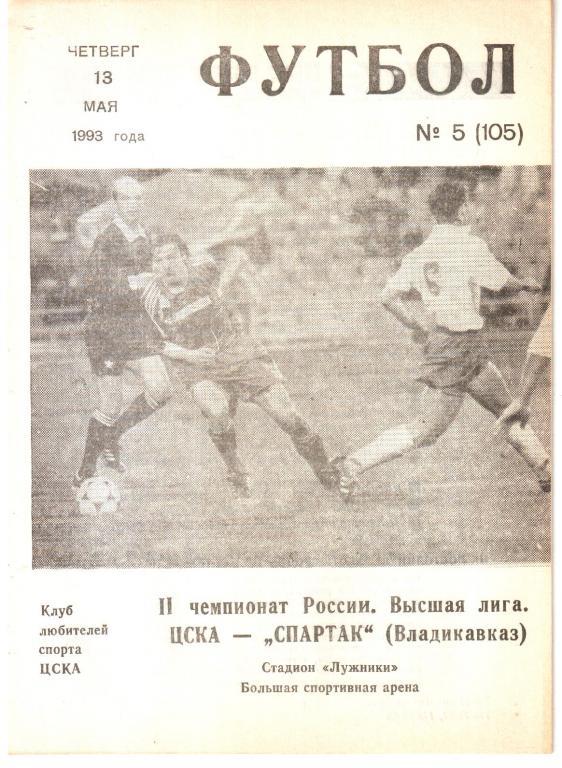 1993.05.13. ЦСКА - Спартак Владикавказ