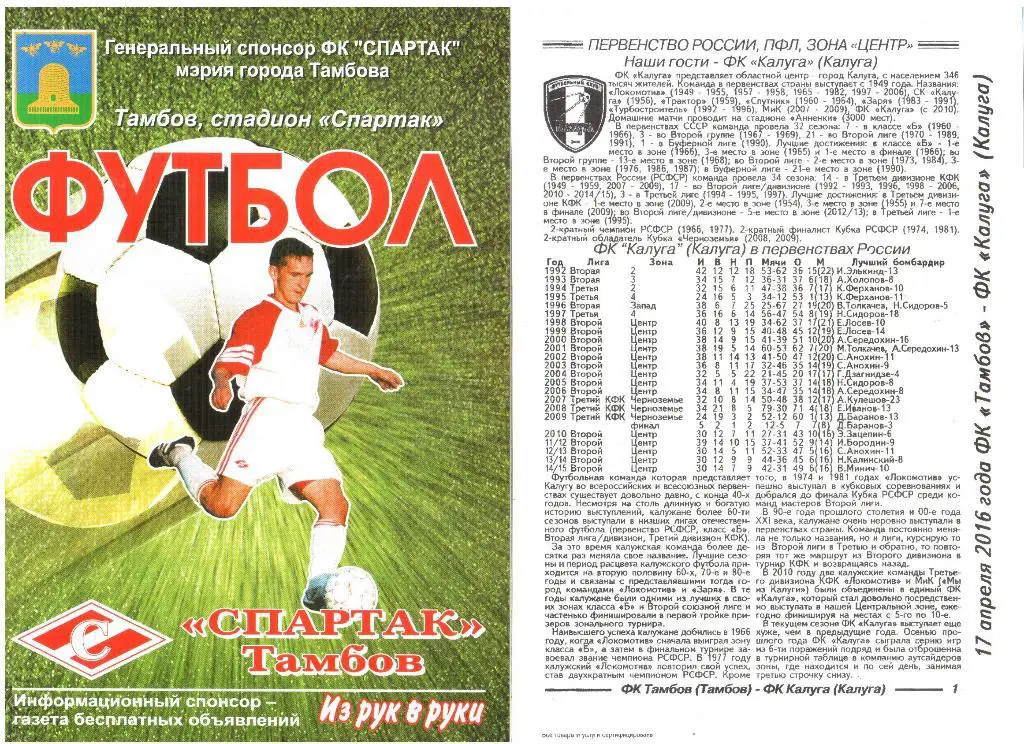 2016.04.28. ФК Тамбов - ФК Калуга.