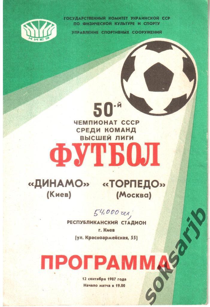 1987.09.12. Динамо Киев - Торпедо Москва.