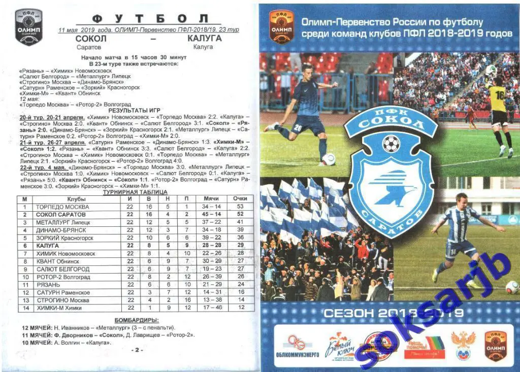 2019.05.11. Сокол Саратов - ФК Калуга...