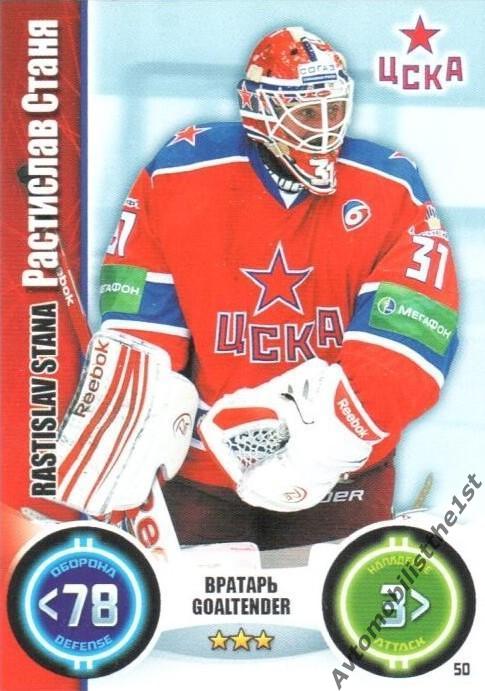 Карточка TOPPS КХЛ 2013-2014: №50 ЦСКА МОСКВА Растислав Станя