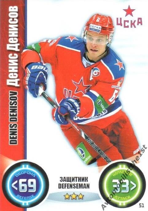 Карточка TOPPS КХЛ 2013-2014: №51 ЦСКА МОСКВА Денис Денисов