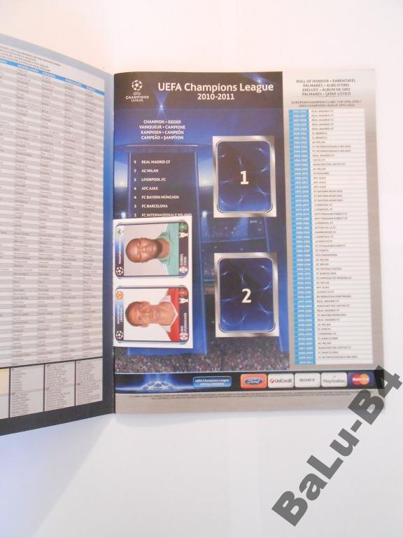 Журнал наклейки Panini Лига Чемпионов 2010-2011 новый + 6 наклеек 1