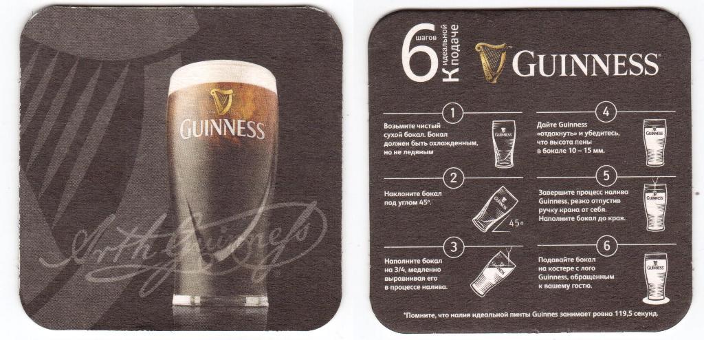 Бирдекель, бирмат, подставка Guinness. Arth Guinness