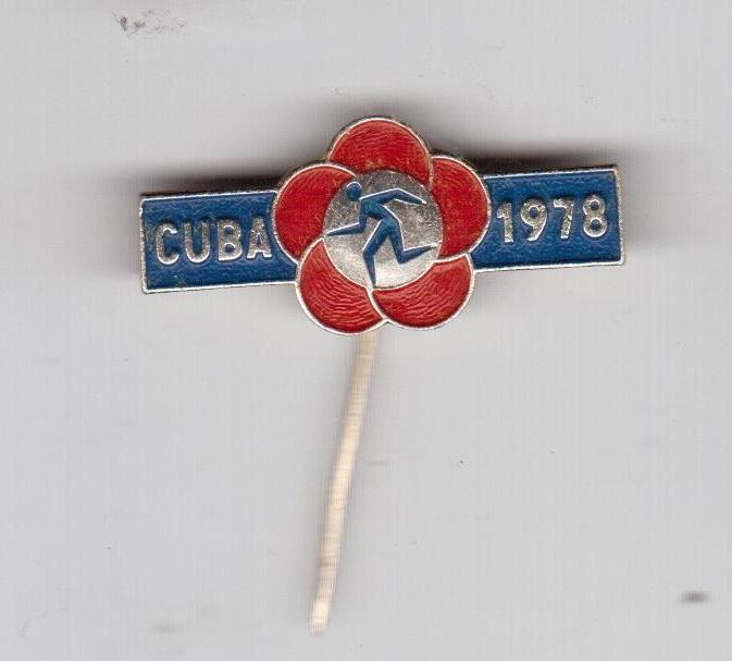 Значок, зарубежный, ХI 11 Фестиваль молодежи и студентов, Куба, 1978 год, CUBA