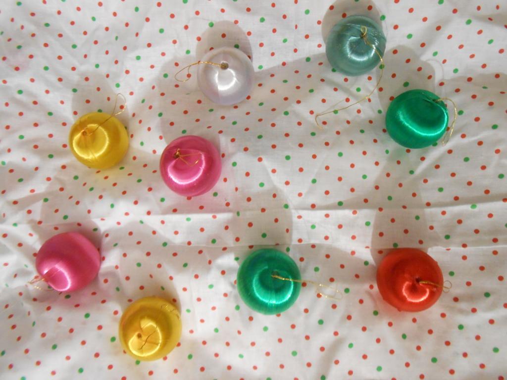 Ёлочные игрушки, шары, комплект из 9 плетеных шариков