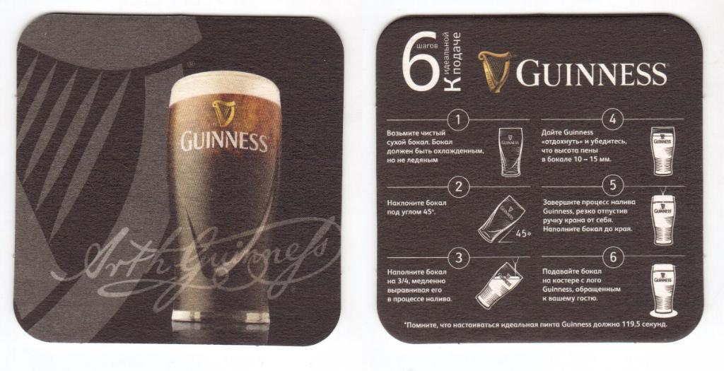 Бирдекель, бирмат, подставка Guinness. Arth Guinness, разность текст