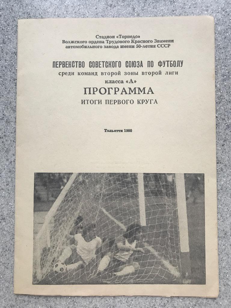 Итоги первого круга Тольятти 1980 год Программа