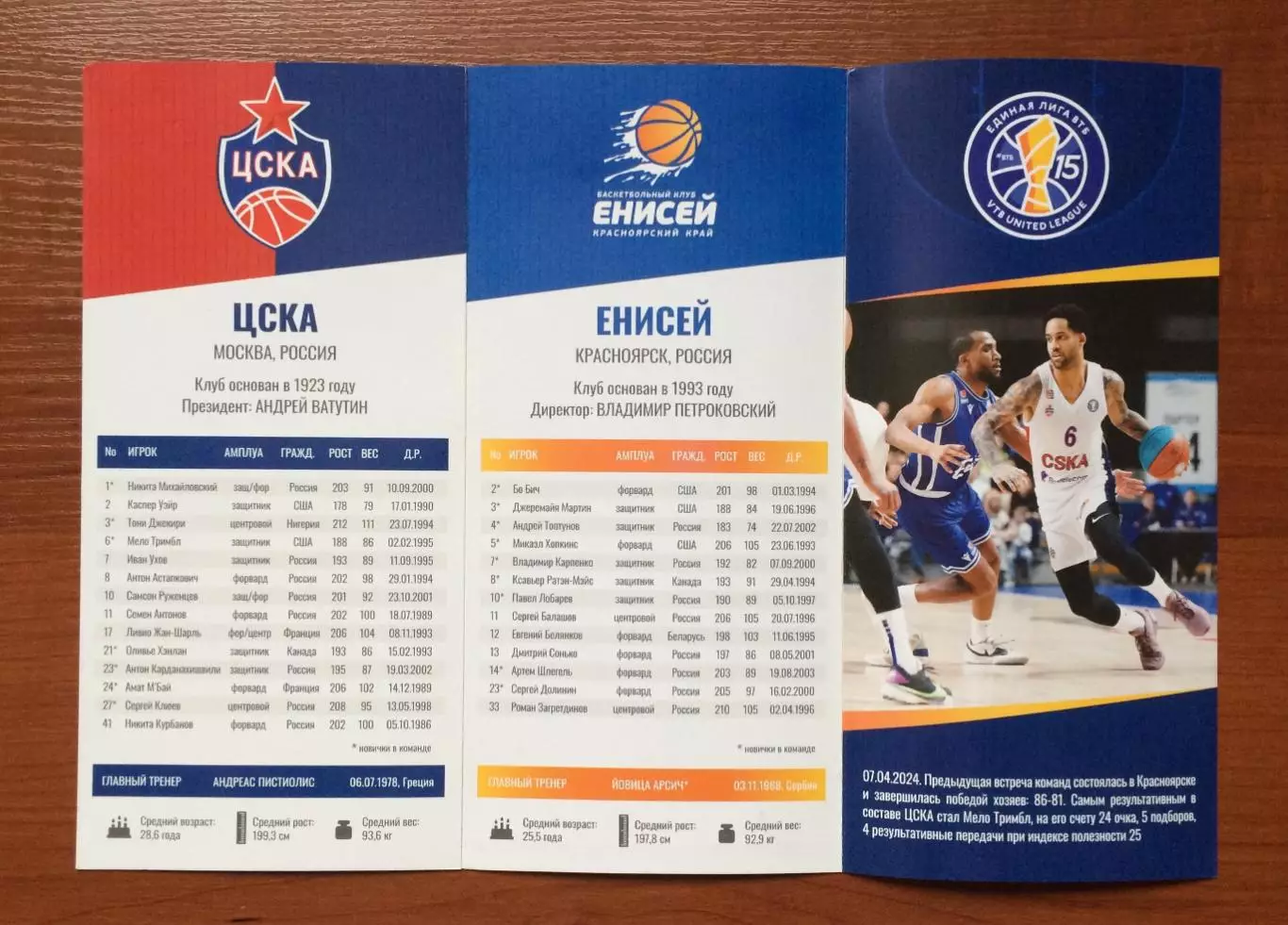 22.04 / 24.04.2024 год ЦСКА Москва - Енисей Красноярск 1/4 финала 1