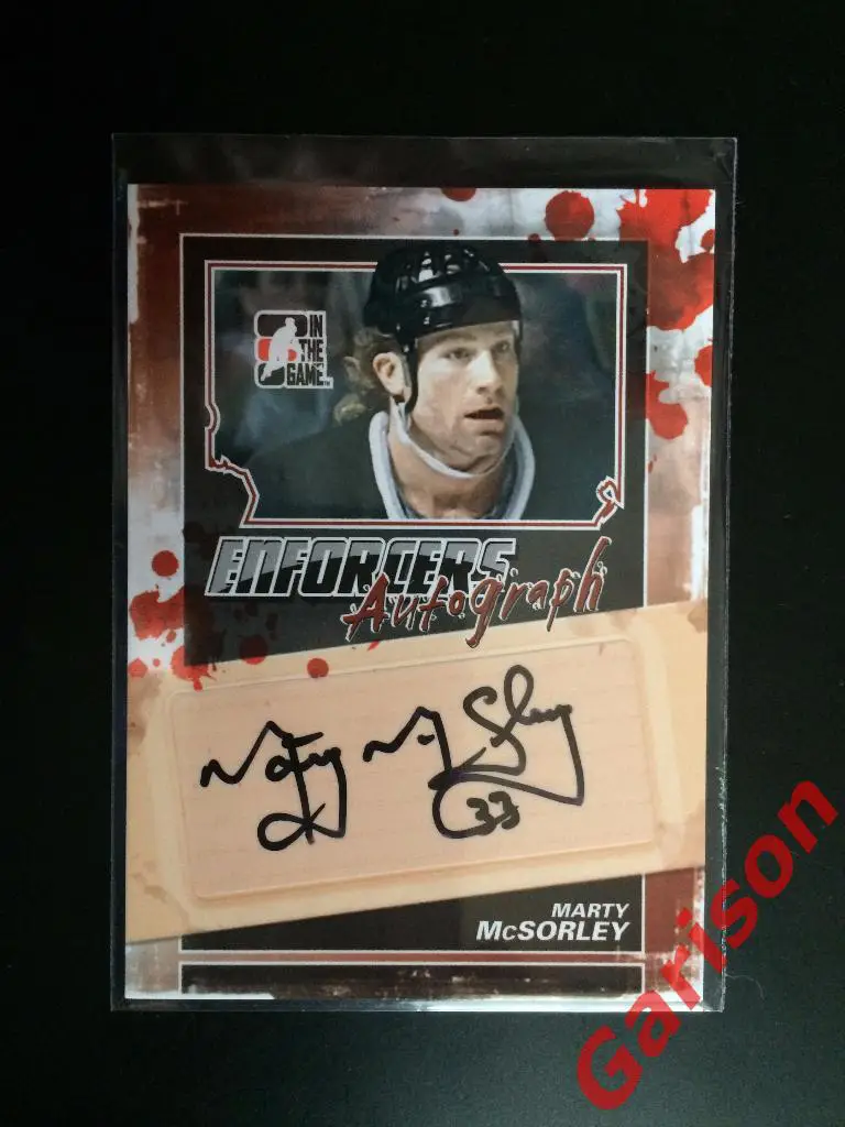 Карточка Marty McSorley сертифицированный Autograph ITG Enforcers