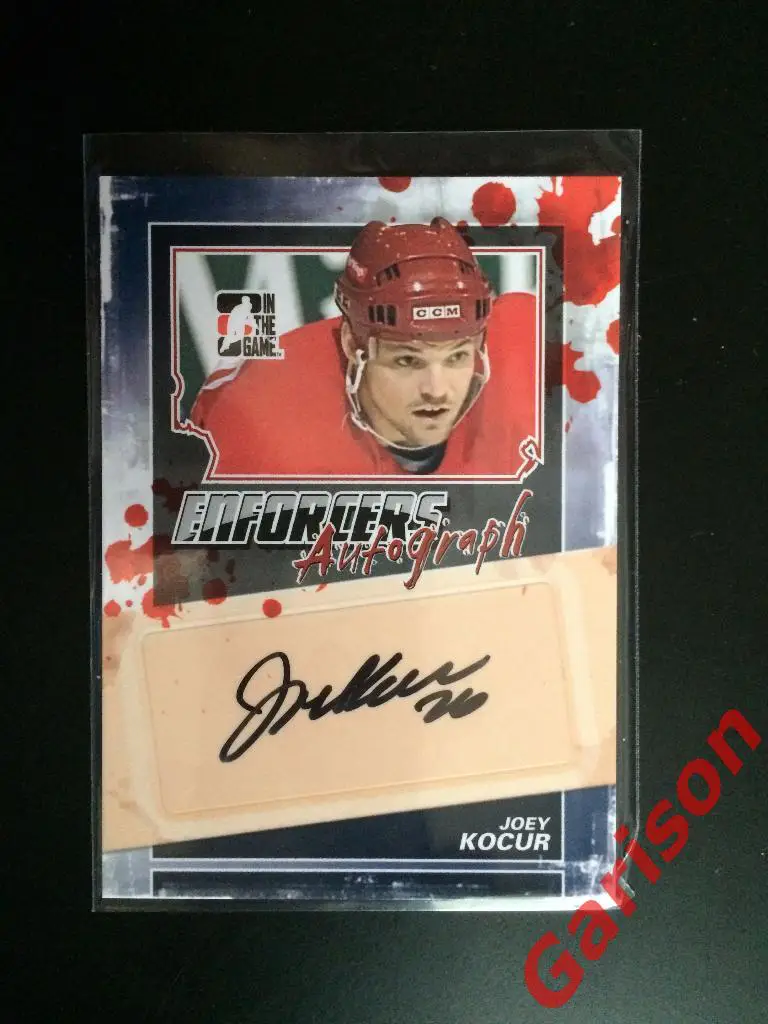 Карточка Joey Kocur сертифицированный Autograph ITG Enforcers