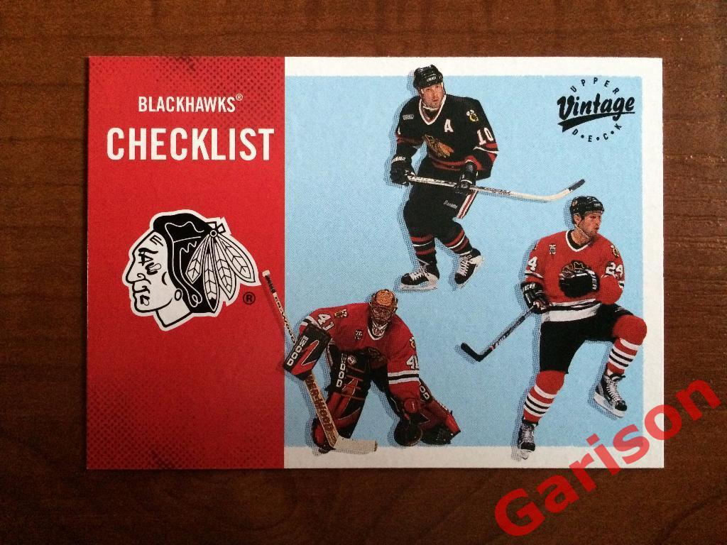 Карточка Bob Probert на Checklist Chicago Blackhawks.