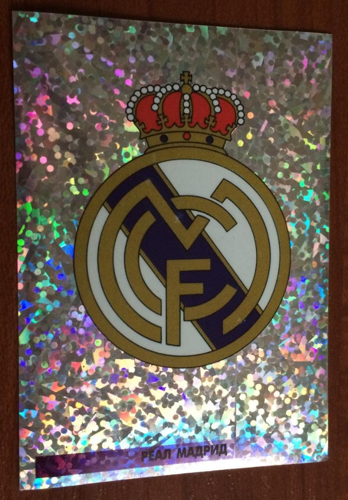PANINI Звезды Европейского Футбола 1997 Реал Мадрид логотип № 222 р-р 60мм*85мм