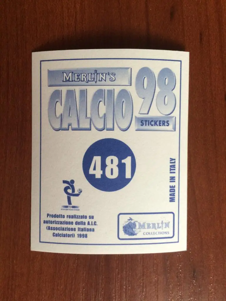 Наклейка MERLIN Итальянский Футбол 1997-1998 Monza emblem № 481 1