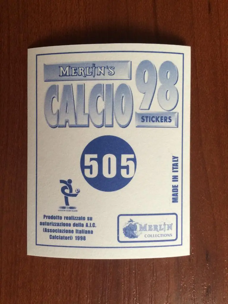 Наклейка MERLIN Итальянский Футбол 1997-1998 Pescara emblem № 505 1