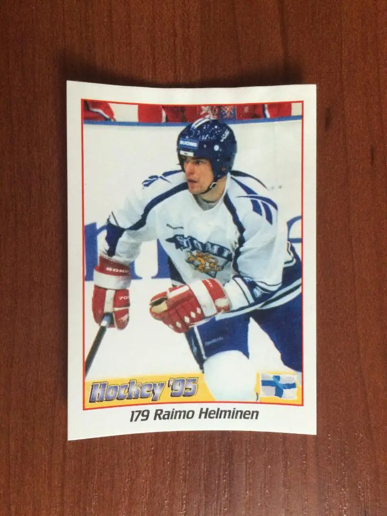 Наклейка Panini Hockey’95 World Championship Raimo Helminen № 179