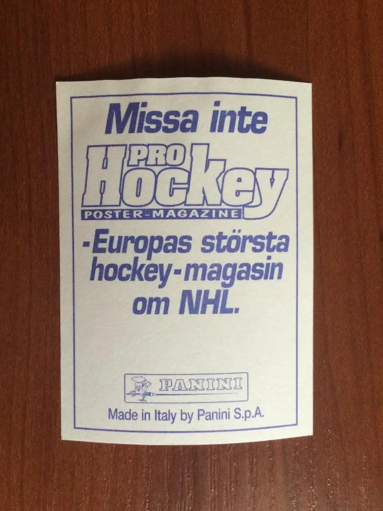 Наклейка Panini Hockey’95 World Championship Petri Varis № 180 1