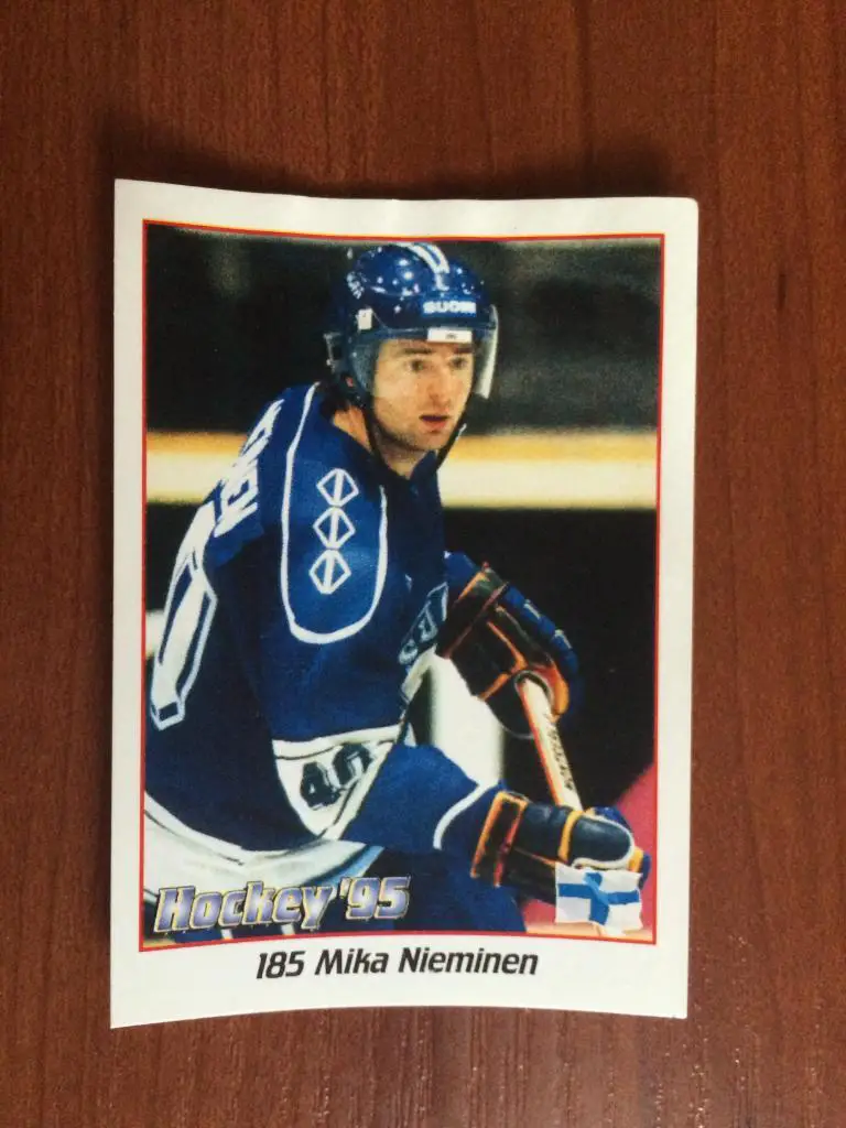 Наклейка Panini Hockey’95 World Championship Mika Nieminen № 185