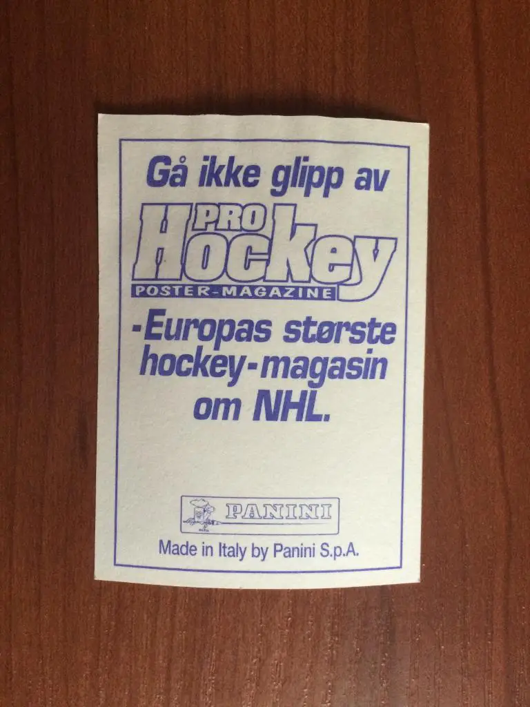 Наклейка Panini Hockey’95 World Championship Sean Hill № 214 1