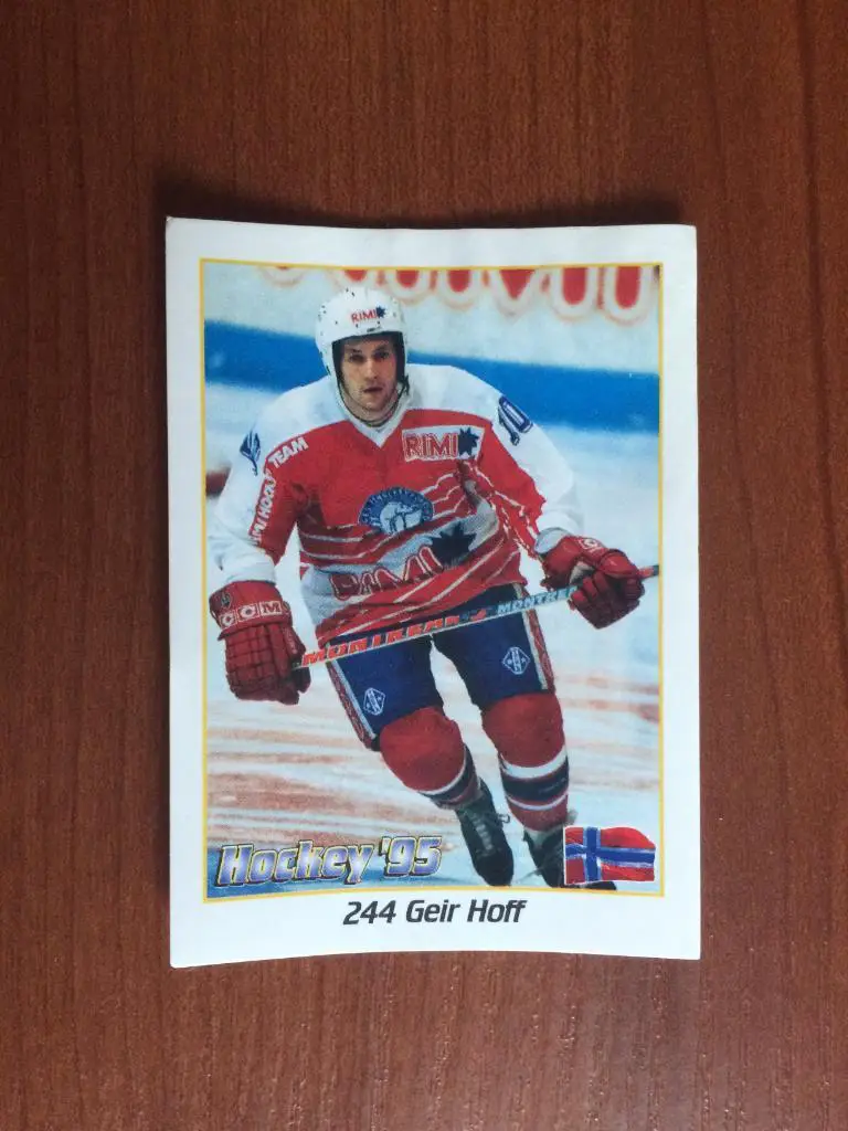 Наклейка Panini Hockey’95 World Championship Jim Marthinsen № 244