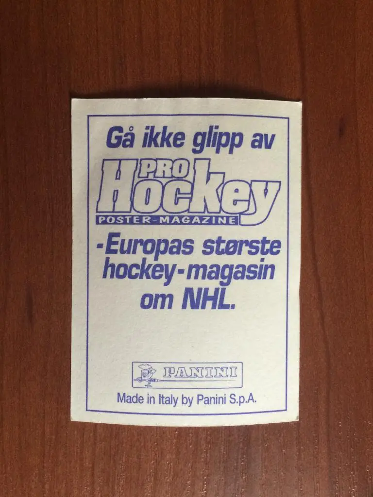 Наклейка Panini Hockey’95 World Championship Jim Marthinsen № 244 1