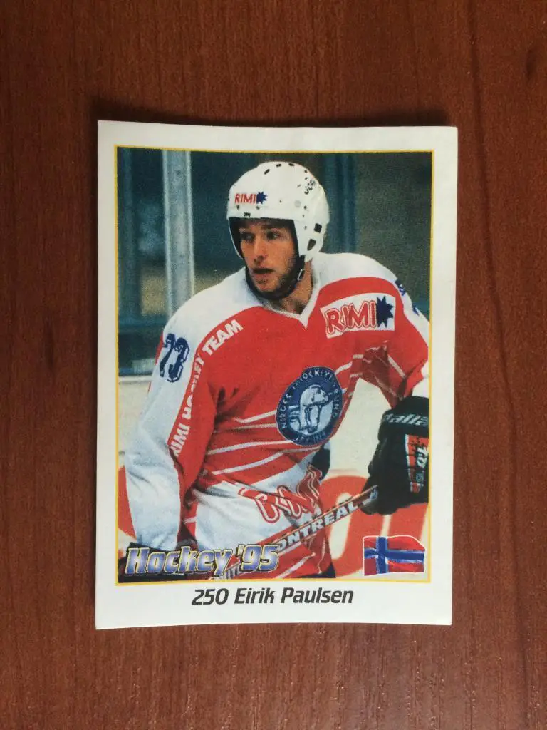 Наклейка Panini Hockey’95 World Championship Eirik Paulsen № 250