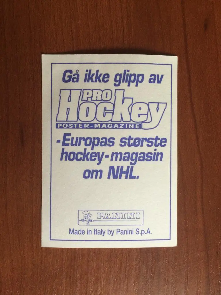 Наклейка Panini Hockey’95 World Championship Eirik Paulsen № 250 1