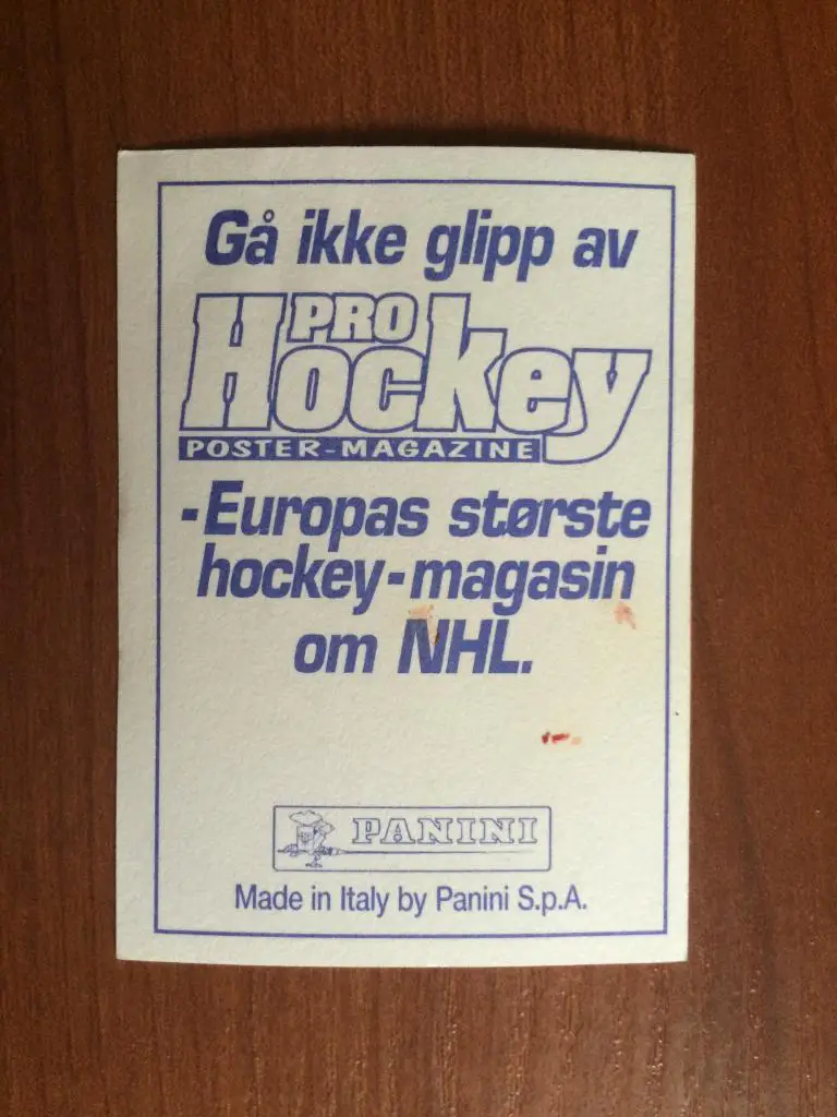 Наклейка Panini Hockey’95 World Championship Engelbert Linder № 261 1