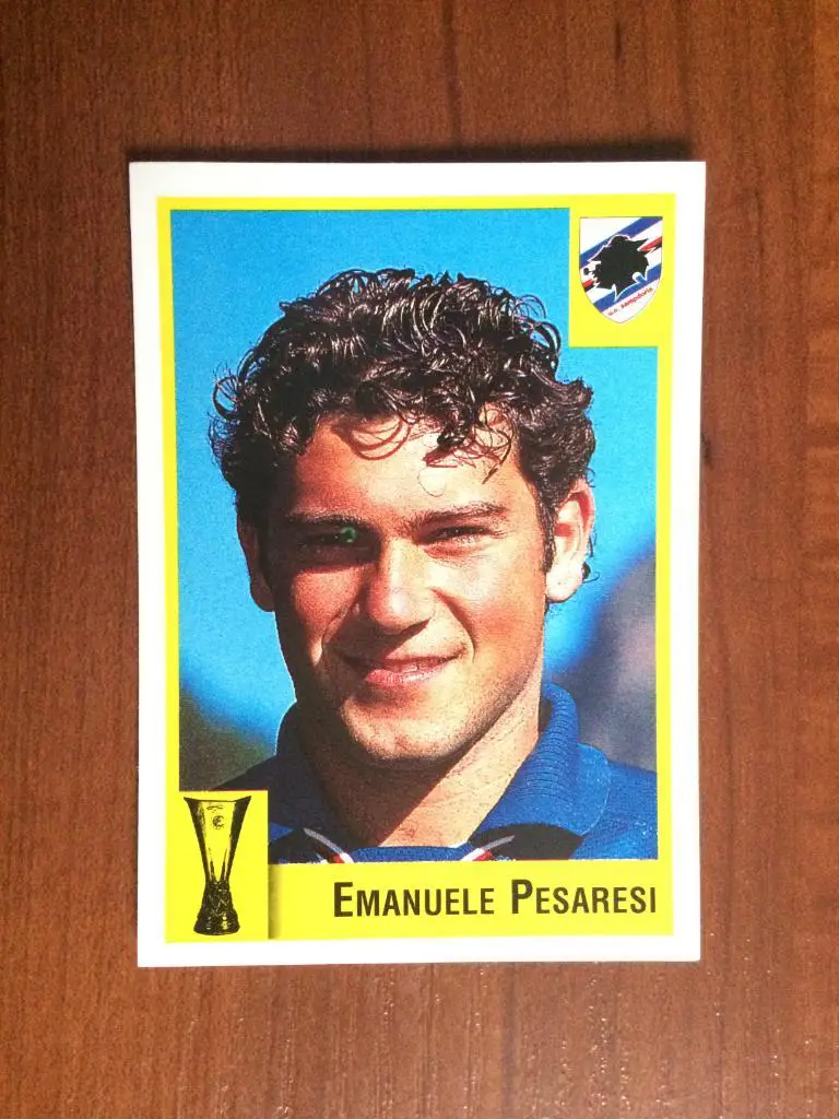 Наклейка Panini Calcio Coppe 1997-1998 Emanuele Pesaresi № 139