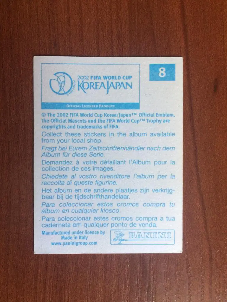 Наклейка PANINI Чемпионат Мира 2002 Daejeon - World Cup Stadium № 8 1