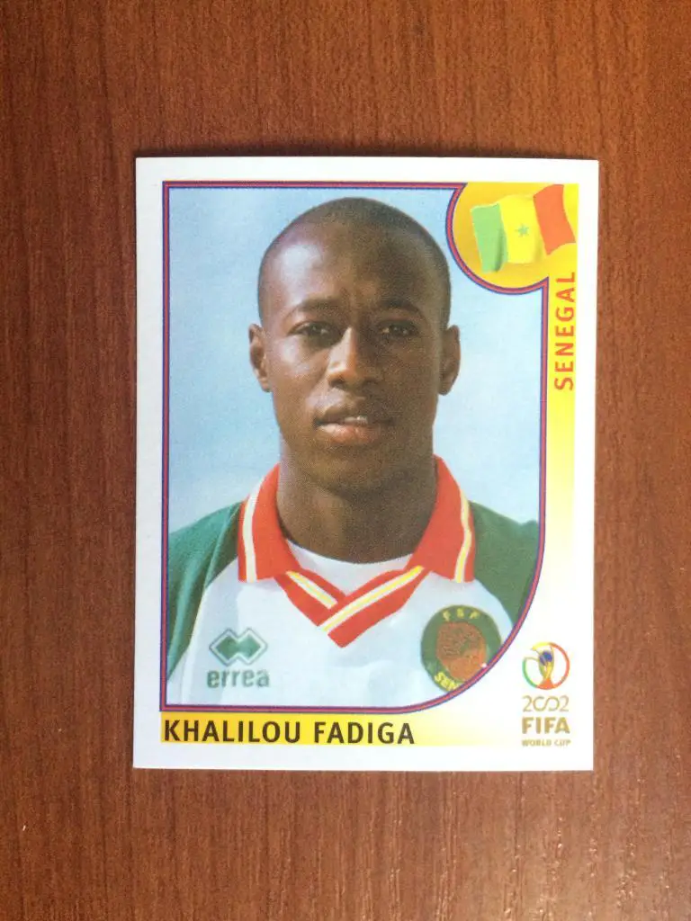 Наклейка PANINI Чемпионат Мира 2002 Khalilou Fadiga № 57