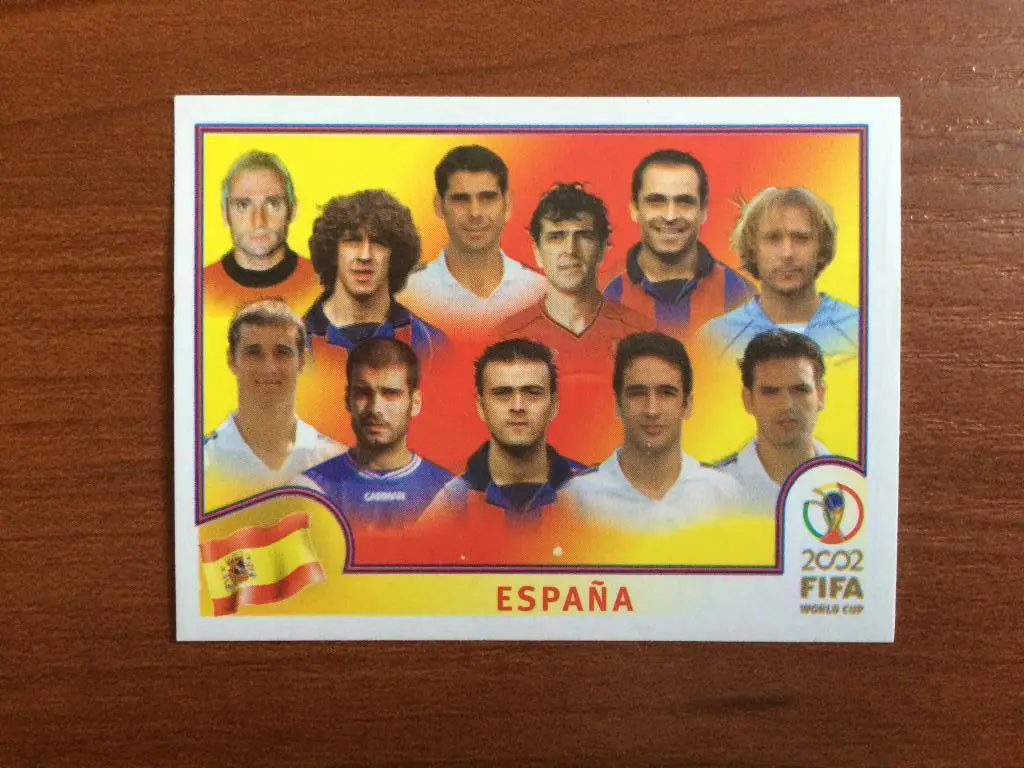 Наклейка PANINI Чемпионат Мира 2002 Team Photo Espana № 97