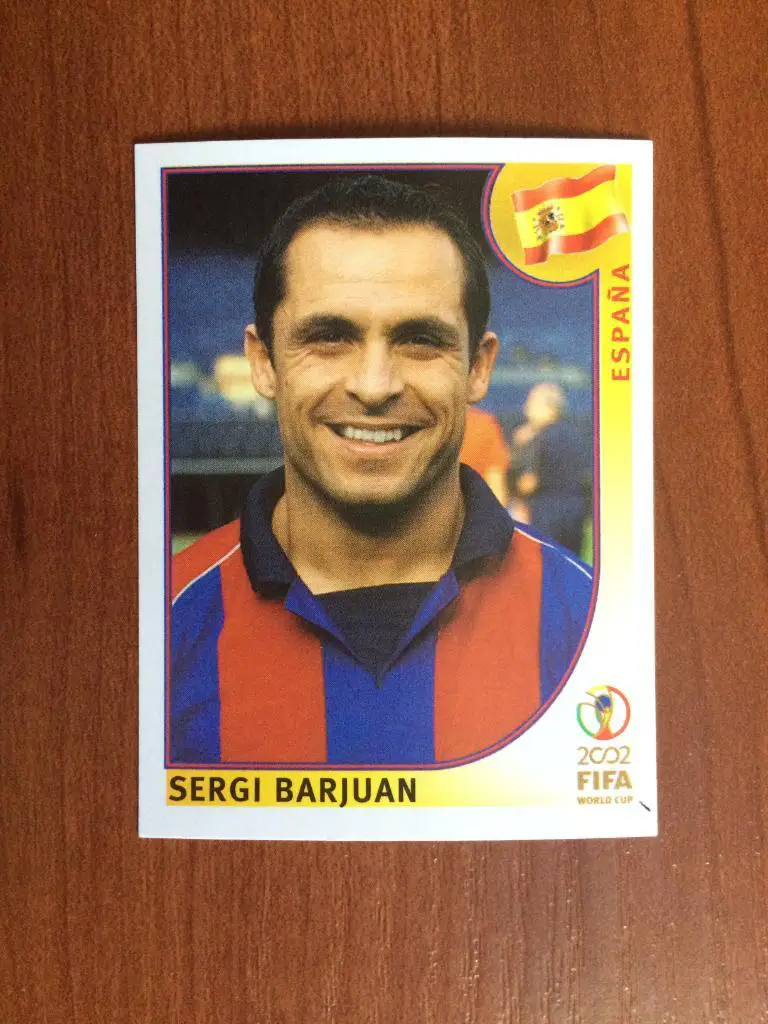 Наклейка PANINI Чемпионат Мира 2002 Sergi Barjuan № 103