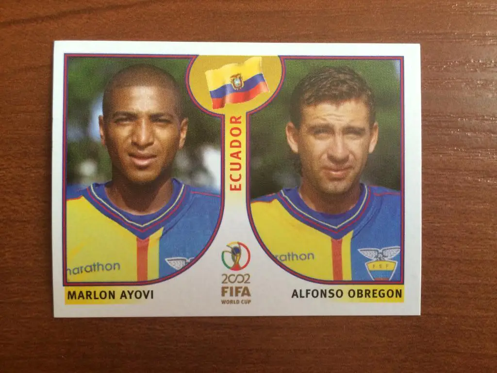 Наклейка PANINI Чемпионат Мира 2002 Marlon Ayovi/Alfonso Obregon № 516