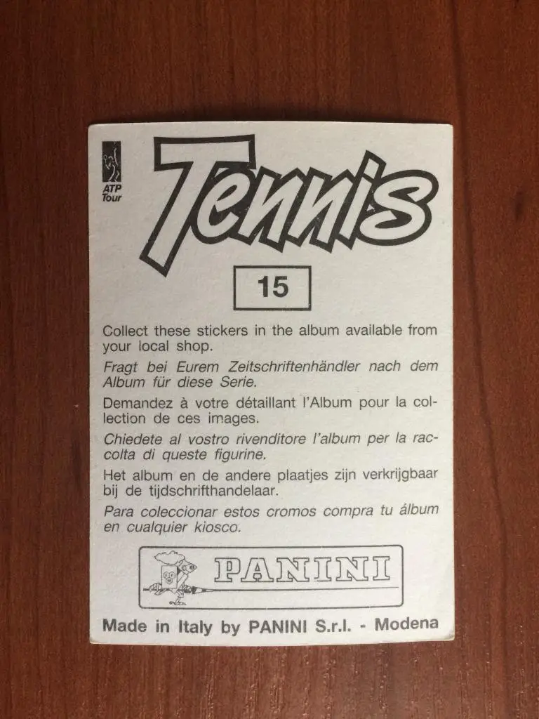 Наклейка PANINI Теннис 1994 U.S. Pro Indoor № 15 1