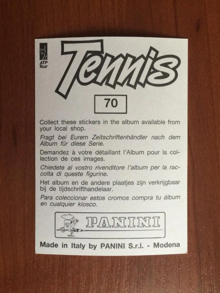 Наклейка PANINI Теннис 1994 Jacco Eltingh № 70 1