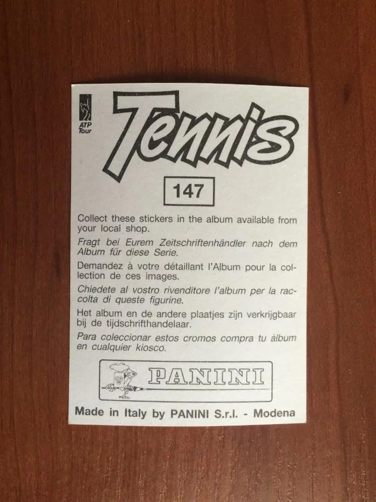 Наклейка PANINI Теннис 1994 Marian Vajda № 147 1