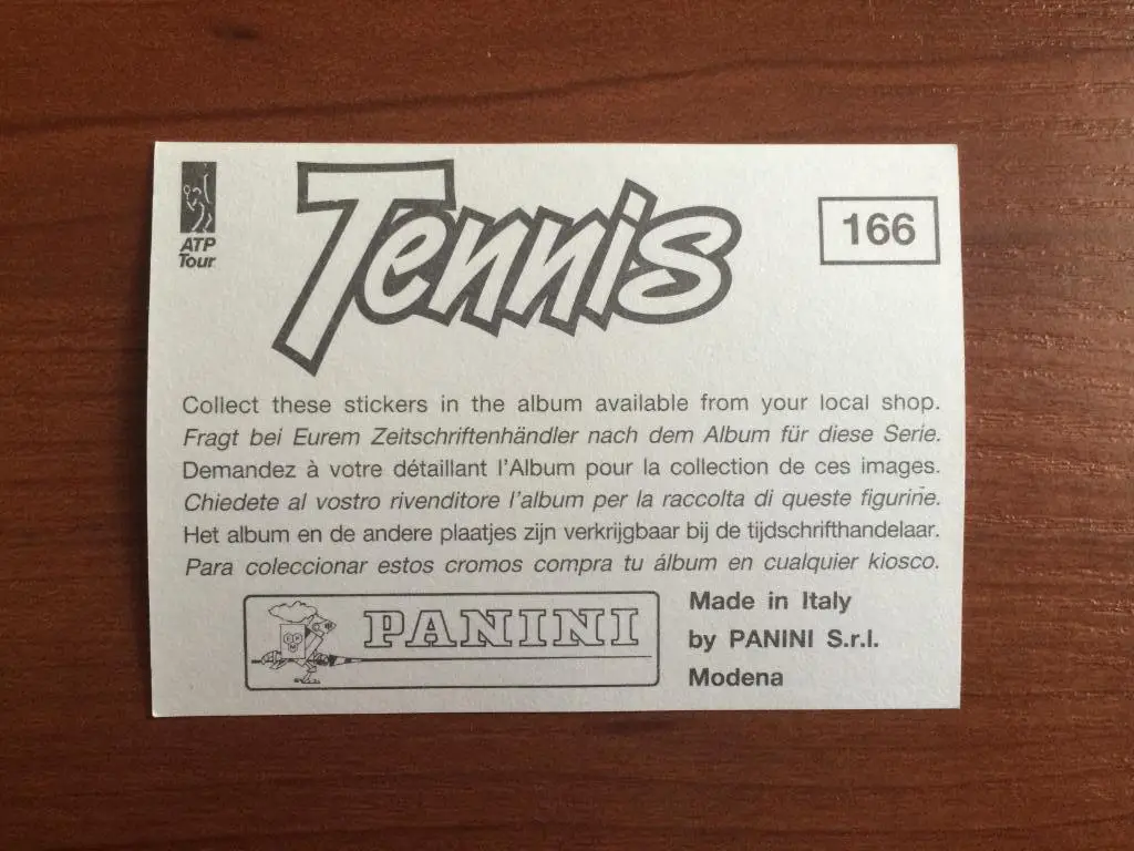 Наклейка PANINI Теннис 1994 Goran Ivanisevic/John Mcenroe № 166 1