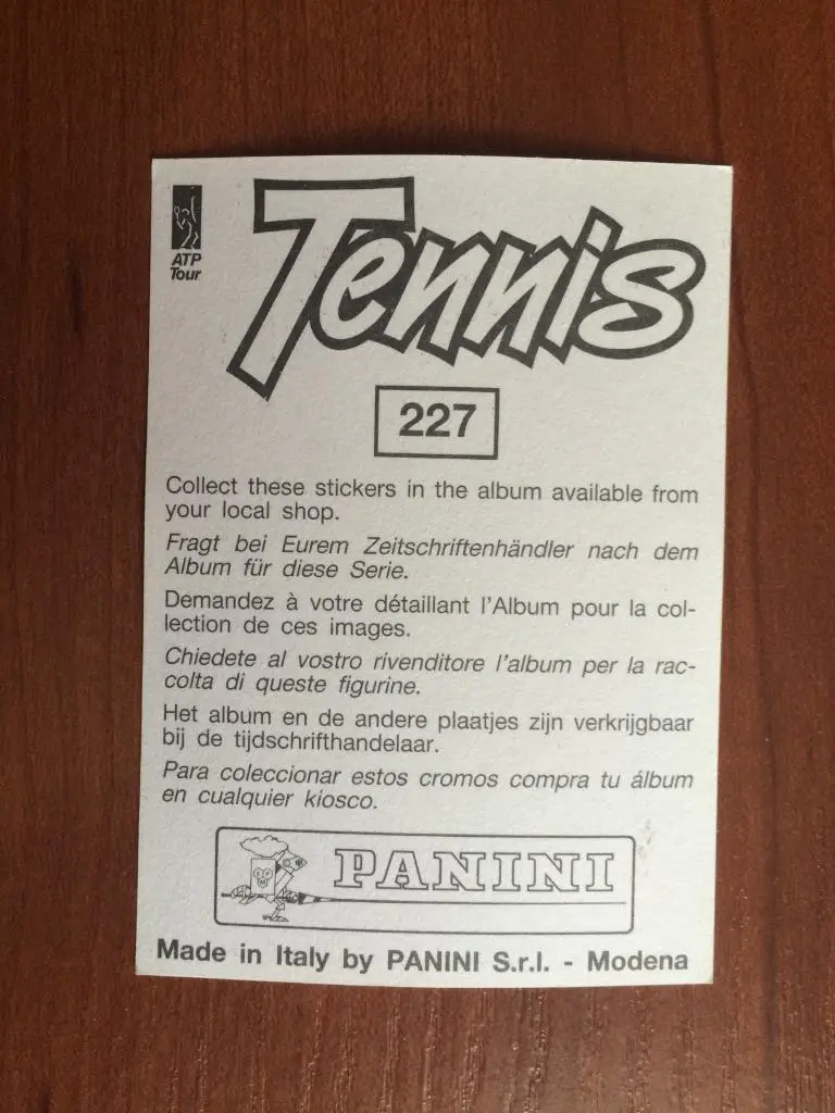 Наклейка PANINI Теннис 1994 Thomas Muster № 227 1