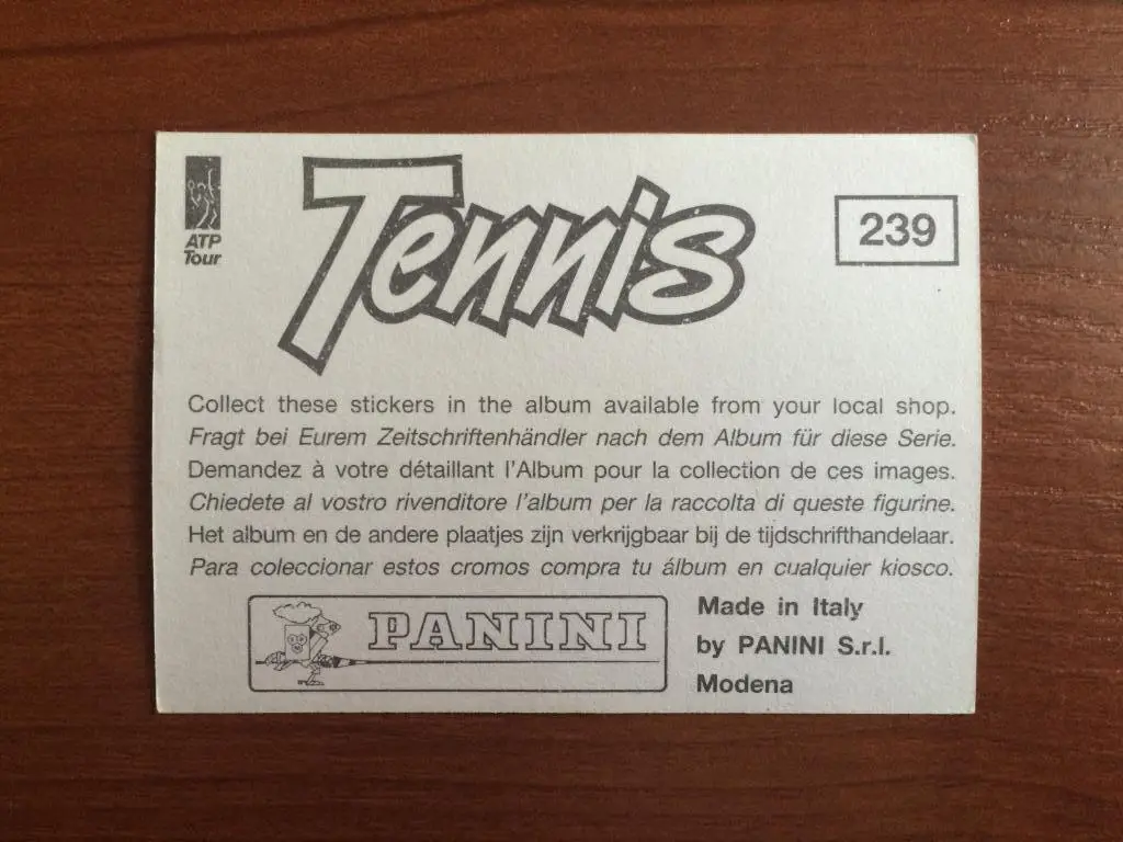 Наклейка PANINI Теннис 1994 Rain On Wibledon № 239 1