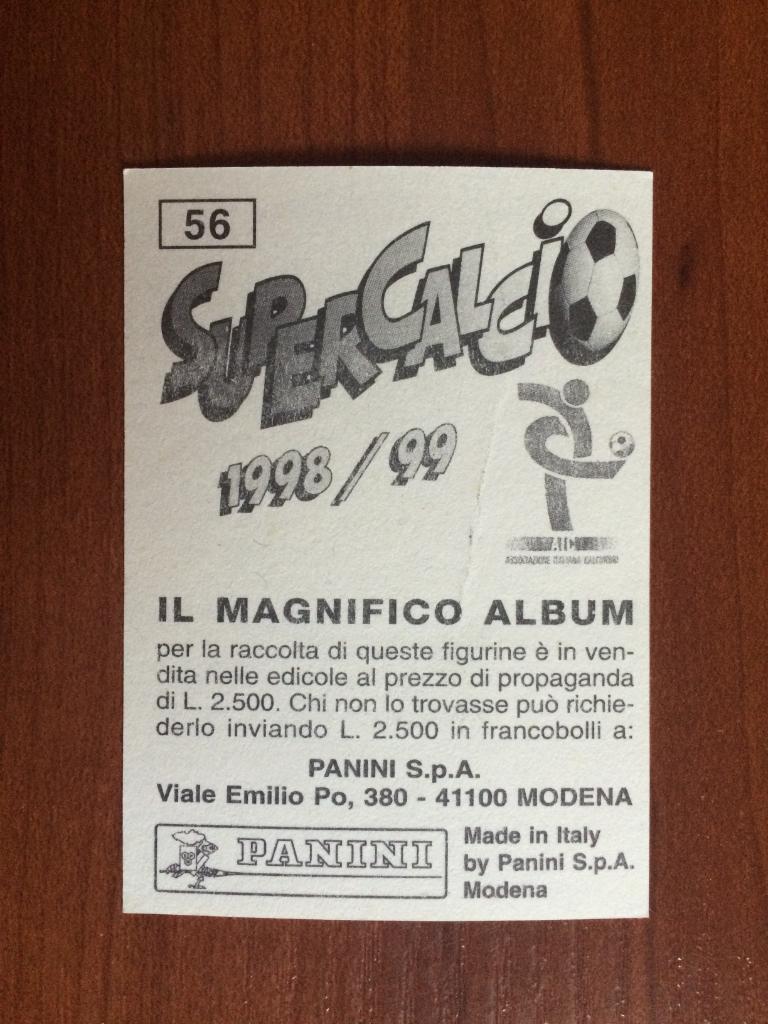 Наклейка PANINI Supercalcio 1998-1999 Маурисио Пинеда № 56 1