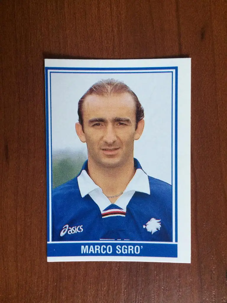 Наклейка PANINI Supercalcio 1998-1999 Марко Сгро № 97 брак обрезки наклейки!