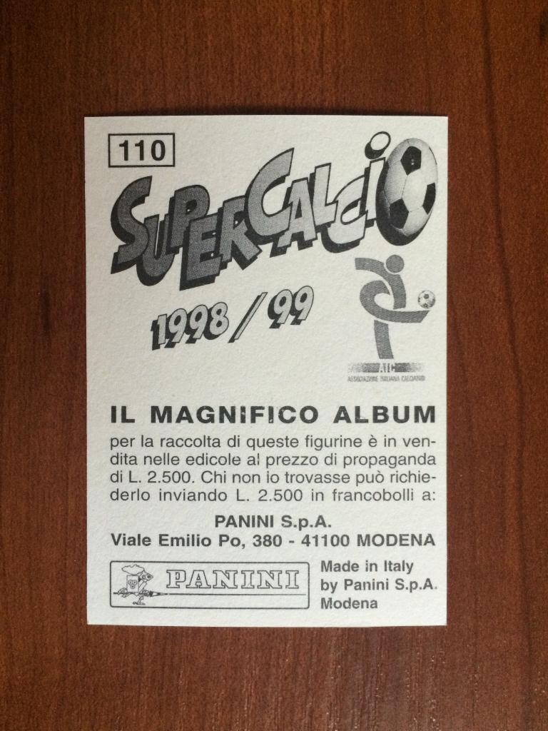 Наклейка PANINI Supercalcio 1998-1999 Зе Элиас № 110 1