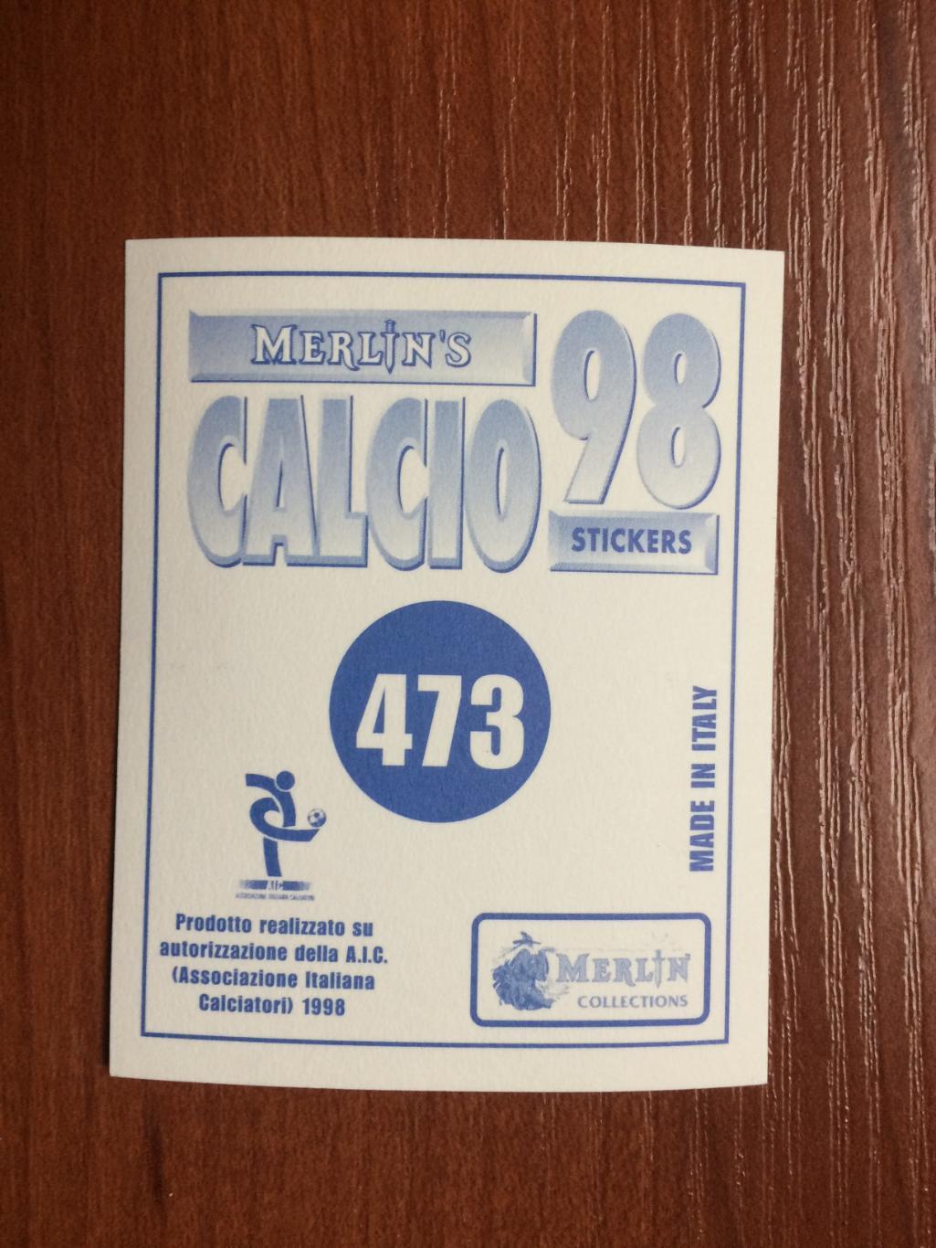 Наклейка MERLIN Итальянский Футбол 1997-1998 Lucchese emblem № 473 1